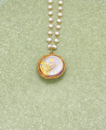 Water Lilies Baroque Pearl Necklace