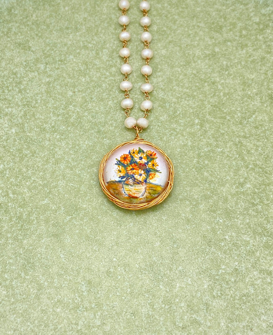 Sunflowers Baroque Pearl Necklace