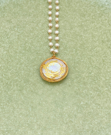 Sunflowers Baroque Pearl Necklace