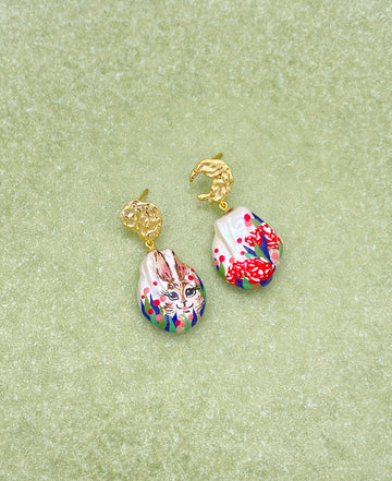 Bunny Baroque Pearl Drop Earrings